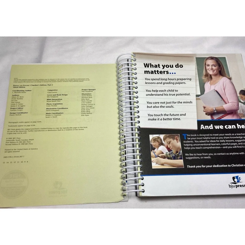 Phonics and English 1 Teacher's‎ Edition Part 2 Only BJU Press - Picture 3 of 3
